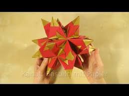 Anleitung wie man einen 3d pentagramm stern basteln kann. Bascetta Stern Anleitung Fur Origami Stern Weihnachtssterne Ideen Faltanleitung Diy Youtube