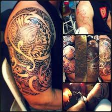 This one is more of a tribal shaped shark design, but none the less it is important to show how you can form the shape of a fish like creature using other shapes and swirls. 60 Most Beautiful Koi Fish Tattoo Designs Of All Time Koi Fish Tattoo Polynesian Tattoo Koi Tattoo