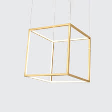 Post Modern Ultra Thin Geometric Pendant Lighting 3000k Gold Led Square Chandelier For Cafe Restaurant 11 17 20 Wide Beautifulhalo Com