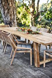 Teak outdoor furniture has a dedicated customer base for its characteristics of being able to blend naturally into any outdoor setting. Early Settler Gets Back To Nature Adore Home Magazine Backyard Furniture Outdoor Dining Table Teak Patio Furniture