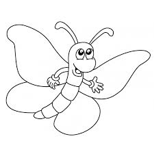 Disegno Di Happy Butterfly Da Colorare Per Bambini