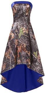 Dingzan High Low Camo Bridesmaid Prom Dress Wedding Party Reception Gowns Royal Blue 6 Camo Wedding Dresses Camo Bridesmaid Dresses High Low Bridesmaid Dresses