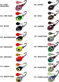 Skandia Tapiola Jigs Tungsten Color Chart Ice Fishing Jigs