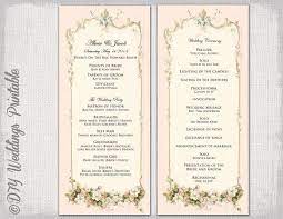 Diy Wedding Programs Printable Wedding Program Template Printable Wedding Programs