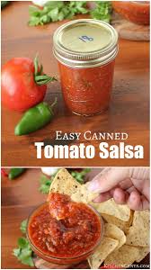 Make homemade salsa in a pinch by using canned tomatoes and green chiles and blend it up in your food processor! Homemade Salsa Easy Homecanned Salsa Recipe Kitchen Cents Llc Canning Homemade Salsa Homemade Salsa Recipe Homemade Canned Salsa