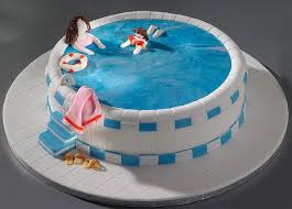 Learning To Swim Cake By Crazy Cake Cakedesigner57 Via Flickr Swimming Pool Cake Pool Cake Swimming Cake
