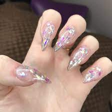 Cristal Encapsulated Nails Cute Acrylic Nail Designs Clear Acrylic Nails Encapsulated Nails