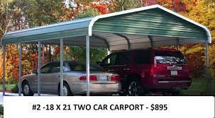 Two Car Carport 8211 18 X 21 X 6 8211 Store 8211 Ideal Steel Carports Portable Carport Metal Carports Carport Garage
