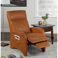 Zenosyne recliner chair push back recliner small manual recliner chairs accent chair for living room with back thick cushion roll arm for small spaces for ladies(blue). Simple Living Addin Small Reclining Accent Chair In Brown Camel As Is Item Overstock 27326346