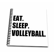 3drose Eat Sleep Volleyball Black Text Beach Volley Ball Player Sport Fan Drawing Book 8 By 8 Inch Volleyball Volleyball Drawing Coaching Volleyball