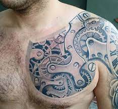 50 Awesome 3d Chest Tattoo Designs Gravetics Chest Tattoo Designs Biomechanical Tattoo Spine Tattoo For Men