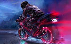 Check out this fantastic collection of totoro wallpapers, with 56 totoro background images for your a collection of the top 56 totoro wallpapers and backgrounds available for download for free. Wallpaper Black And Red Sports Bike Digital Art Motorcycle Pilot Fantasy Art Wallpaper For You Hd Wallpaper For Desktop Mobile