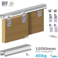 Horus Double Rail Track System Wardrobe Sliding Door Gear 45kg 1200mm 2 Door Porta Interni Fai Da Te Porta Armadio Interni Fai Da Te