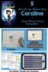 Coraline By Neil Gaiman Activities Book Units Teacher Coraline Book Activities Novel Studies