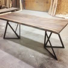 Live Edge Black Walnut Dining Tabletrapeze Steel By Boisdesign Walnut Dining Table Dining Table Furniture