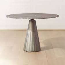 Paramount Marble Pedestal Table 46 Silver Grey Reviews Cb2 In 2020 Marble Pedestal Table Pedestal Table Marble Dining