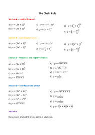 A great collection of free practice worksheets for mathematics, for all grades year 3, 4, 5, 6, 7, 8, 9, 10, 11 & 12. Differentiation Chain Rule Teaching Resources Chain Rule Math Formula Chart Studying Math