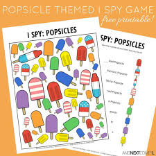 Popsicles I Spy Game Free Printable For Kids Spy Games Spy Games For Kids I Spy Games