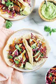 Besides classics such as fish tacos (vegan, of course!), tostadas or taquitos, we also serve korean tacos, ramen tacos, chanterelles tacos or even chocolate tacos. Crispy Blackened Tofu Tacos With Avocado Crema Making Thyme For Health