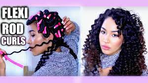 Secure in place and repeat the process all over your middle section. Heatless Curly Hair Tutorial Flexi Rods Bendy Rollers On Natural Hair Heatless Curls Youtube