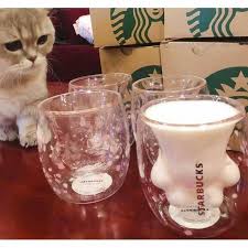 Cat Paw Mug Sakura Pink Double Wall Glass Cat Claw Cup Mug For Starbucks Coffee Cupping Coffee I