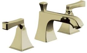 Embodying the collection's sophisticated styling, this memoirs bathroom sink faucet is outfitted with a classic spout and ergonomic lever handles for easy operation. Kohler Memoirs Stately K 454 4v Af French Gold 8 16 Widespread Bath Faucet With Stately Lever Handles Affordablefaucets