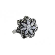 Livraison en colis postal par recommandé. Bague Argent Pierre Marcassite Cz Resine Epoxy