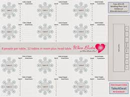 The food table (or bar, if food is served by wait staff) and the head table are on opposite ends of the room. Table Seating Chart For Wedding Reception Template Free Table Bar Chart