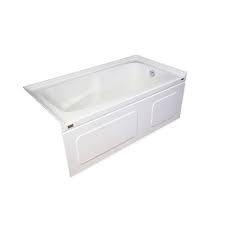 At home depot we carry freestanding tubs with various finishes and therapeutic features such as soaking and air. Acritec Elegance Plus 5 Feet Skirted Bathtub With Double Tiling Flange And Right Hand Drai The Home Depot Canada