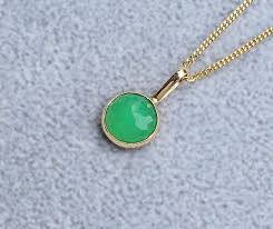 Chrysoprase 14k Gold Necklace Chrysoprase Pendant Green Gem Etsy Handmade Gold Jewellery Chrysoprase Pendant 14k Gold Necklace