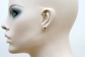 PeninsulaJewellery 9ct Gold Garnet Studs Earrings Daisy Flower