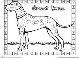 Great Dane Worksheet Education Com Cat Coloring Book Horse Coloring Pages Great Dane