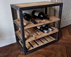 wijnrek van raw staal en hout voor u op maat gemaakt vanaf 295 houten wijnrekken wijnrek kast staal hout