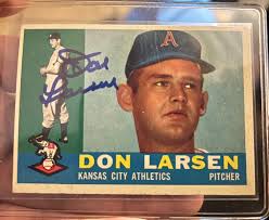 DON LARSEN 1960 TOPPS AUTOGRAPHED BASEBALL CARD #353!!!
