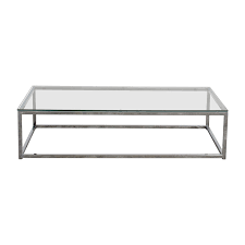 Gracing your interior with sleek minimalism, this rather narrow x base console table is a fine pick when you want to tie the updated decor together. 45 Off Cb2 Cb2 Glass And Chrome Coffee Table Tables