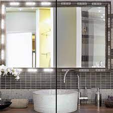 Modern design for a large, winged makeup mirror for vanity cabinets with a frame made out of aluminum with a white coat of paint. Led Vanity Mirror Lights Hollywood Style Vanity Make Up Light 10ft Ultra Bright White Led Dimmable Touch Control Lights Strip For Makeup Vanity Table Bathroom Mirror Mirror Not Included Buy Online