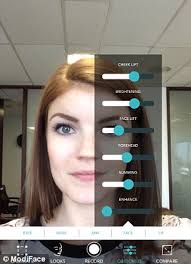 Slim & skinny can automatically accurate positioning to the face and body, you only need a few simple operations, a perfect figure instantly on the • auto detect head, face and body • thin head,face and slim body via by slider • remove double chin • support manual mode, skinny anywhere you want. Beauty Mirror Phone App Lets You Photoshop Your Face In Real Time Daily Mail Online