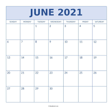 This template is available as editable word / pdf / jpg document. Free Printable June 2021 Calendar Calendarkart