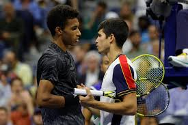 Er wurde mit 14 jahren der bislang jüngste spieler, der ein match auf einem turnier der atp . Carlos Alcaraz Scheidet Gegen Felix Auger Aliassime Abrupt Aus Germanic Nachrichten