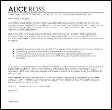Safety Advisor Cover Letter Sample Cover Letter Templates Examples
