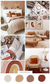 2020 Trend Burnt Orange And Brown Home Decor Interior Mood Board In 2020 Living Room Orange Living Room Warm Brown Home Decor