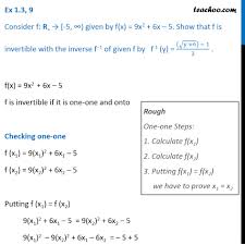 Ex 1 3 9 F X 9x2 6x 5 Show That F Is Invertible