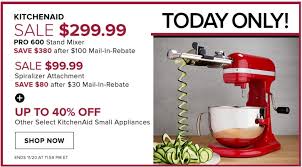 Shop for kitchenaid stand mixer rebate online at target. Hudson S Bay Canada Pre Black Friday Daily Deals 299 99 Off Kitchenaid Mixer Save 380 Up To 40 Off Small Appliances Hot Canada Deals Hot Canada Deals
