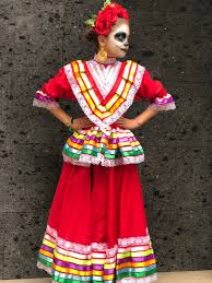 Mexican Jalisco Dress Size 10 Red Two Piece Ribbon Double Etsy Jalisco Dress Boho Hippie Dress Frida Kahlo Style