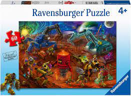 Our range of ravensburger kids puzzles includes toddler puzzles, disney puzzles as well as puzzles up to 100 pieces, so once your child has passed the stage of 60 piece puzzles they can move onto ravensburgers 100 piece puzzle range that once again changes the size of pieces and. Amazon Com Ravensburger Space Construction 60 Piece Puzzles For Kids Every Piece Is Unique Pieces Fit Together Perfectly Toys Games