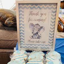 Blue Elephant Baby Shower Printable Centerpieces Instant Etsy Elephant Baby Shower Favors Elephant Baby Shower Decorations Elephant Baby Shower Boy