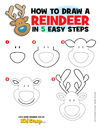 Use This Step By Step Guide With Your Child Or Students And Learn How To Draw A Reindeer Www Kidscoop Com Christmas Drawing Christmas Doodles Christmas Art