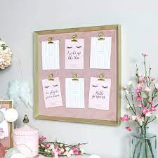 Vintage notice board wood chalk black board kitchen yard office blank sign frame. Gold Pink Furry Memo Board Large Photograph Notice Kitchen Office Gift Luxury Ebay