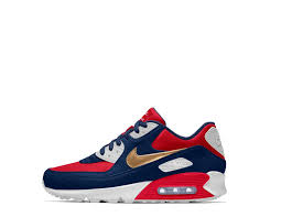 1990 Air Max Olympic Gold Red White And Blue Blue Sneakers Custom Nike Shoes Blue Nike