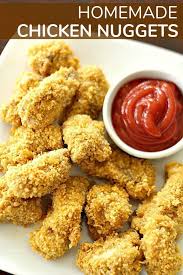 Homemade Baked Chicken Nuggets Recipe Homemade Chicken Nuggets Homemade Chicken Nuggets Baked Chicken Nugget Recipes